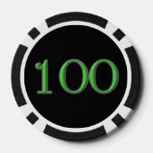 Zwart Iers zwart 100 gestreepte poker chip (Achterkant)