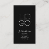 Zwart IG, FB, YouTube Sociaal Modern Script Klantenkaartje (Achterkant)