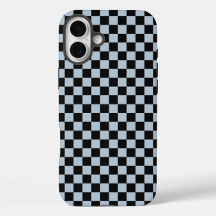 Zwart ijs geruit patroon iPhone 16 plus hoesje