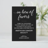 Zwart in plaats van gunsten doneren aan een goed d kaart (Staand voorkant)