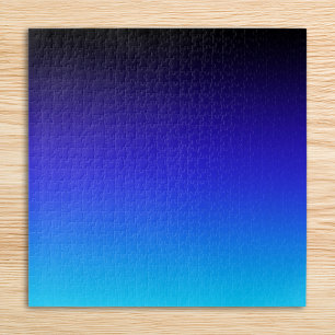 Zwart Indigo en Aqua Blauwe Ombre Legpuzzel