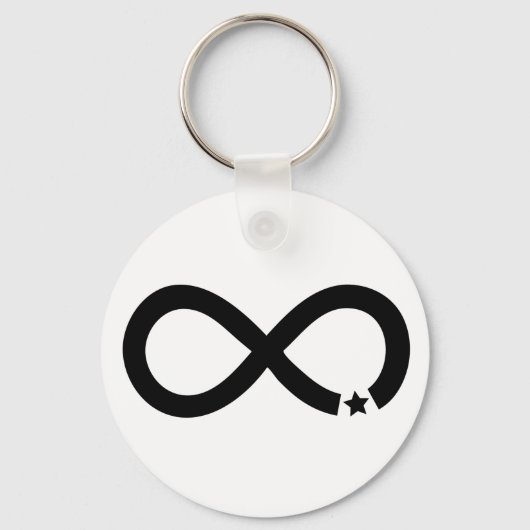 Zwart Infinity-symbool met ster Sleutelhanger (Voorkant)