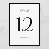 Zwart Ingelijste Wit Formeel 5 x 7 Tafelnummers (Voorkant)