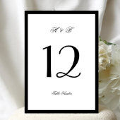 Zwart Ingelijste Wit Formeel 5 x 7 Tafelnummers