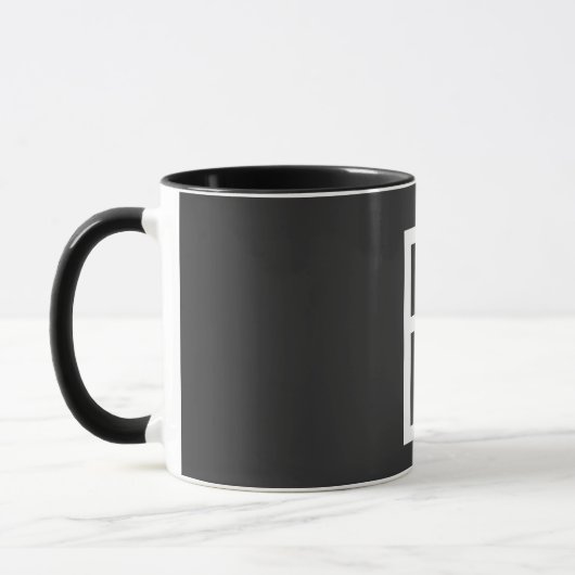 Zwart Initiaal Letter Monogram Modern Mok (Links)