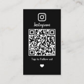 Zwart Instagram QR CODE Visitekaartje (Achterkant)