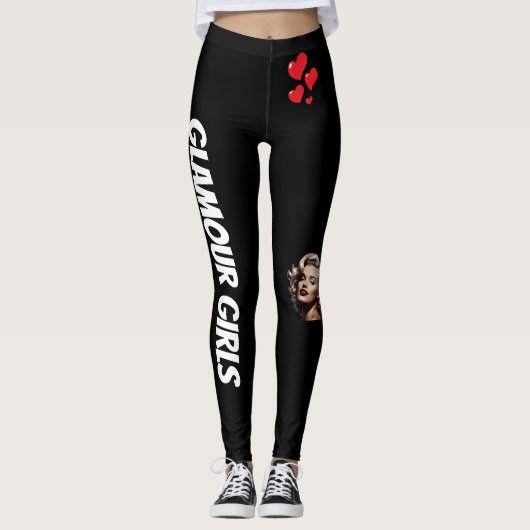 Zwart is Back Forever Hearts Leggings (Voorkant)