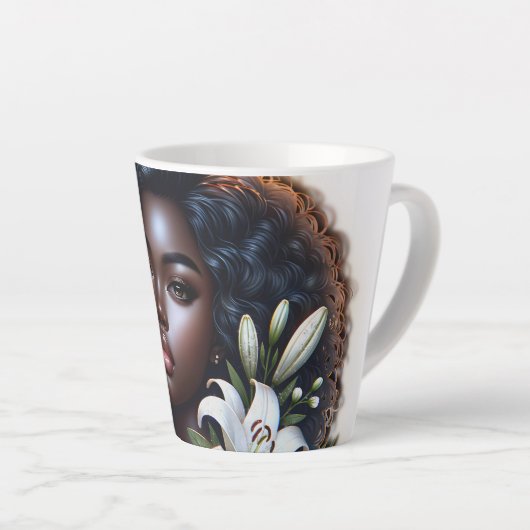 Zwart is een mooie theekop latte mok (Rechterhoek)