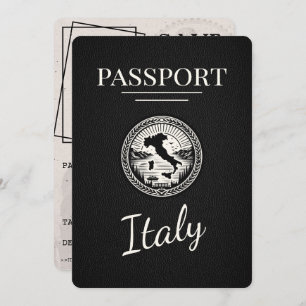 Zwart Italiaans paspoort Save The Date