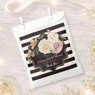 Zwart, Ivoor, Goud Bloemen Boeket Bedankzakje
