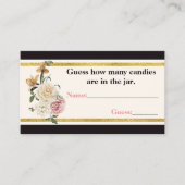 Zwart, Ivoor, Goud Bloemen Vrijgezellenfeest Game  Plaatskaartje (Voorkant)