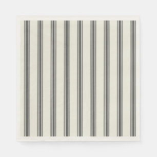 Zwart Ivoor Verticaal Streeppatroon Servet