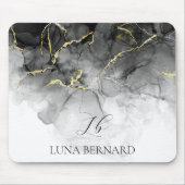 Zwart Jade Waterverf Ink  Muismat (Voorkant)