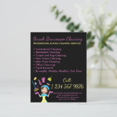 Zwart Janitorial Maid House Cleaning Flyer (Staand voorkant)