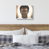 Zwart Jesus Canvas (Insitu (Slaapkamer))