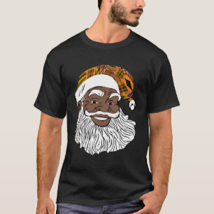 Zwart Jolly Santa Afrikaans Amerikaans Santa Kente T-shirt