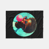 Zwart Jongen Joy Bubble Gum Leuk Afrikaans Melanin Fleece Deken (Voorkant (Horizontaal))