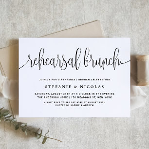 Zwart Kalligrafie Repetitie Brunch Kaart