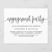 Zwart Kalligrafie Verlovingsfeest Uitnodigen (Voorkant)