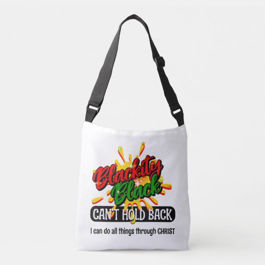 ZWART KAN ZICH NIET CHRISTELIJK HOUDEN CROSSBODY TAS (Voorkant)