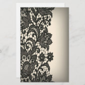  zwart Kant beige Paris mode briefpapier (Voorkant / Achterkant)