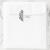 Zwart kant bruiloft adres label Stickers (Tas)
