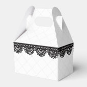 Zwart Kant op Witte Aangepaste Bruiloft Bedankdoosjes (Achterkant)