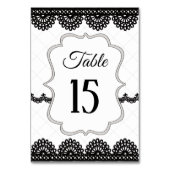 Zwart Kant op Witte Aangepaste Bruiloft Kaart (Achterkant)