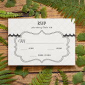 Zwart Kant op Witte Aangepaste Bruiloft RSVP Kaartje