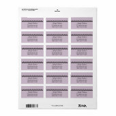 Zwart kant op zachte lavendel aangepaste bruiloft etiket (Full Sheet)