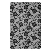 Zwart kant patroon op witte achtergrond mini klembord (Achterkant)