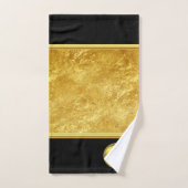 Zwart karaat man dat een zwarte trainingstas schop bad handdoek (Handdoek)