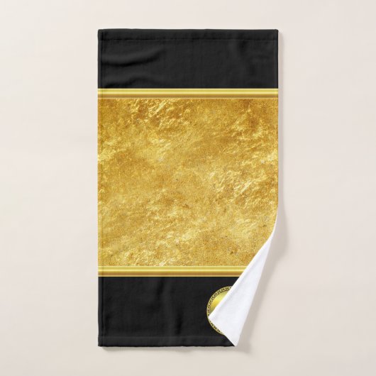 Zwart karaat man dat een zwarte trainingstas schop bad handdoek (Handdoek)