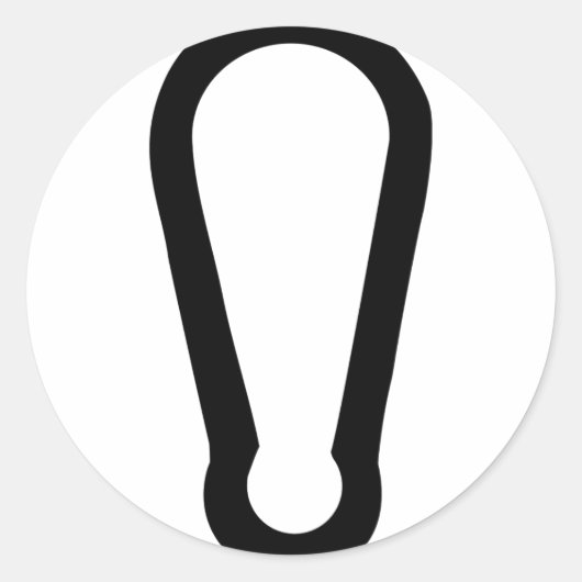 zwart karabijnhaak icoon ronde sticker (Voorkant)