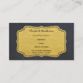 Zwart karton met Faux Gold Foil-etiket Visitekaartje (Achterkant)