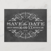 zwart karton Vlourish Wedding Save The Date (Voorkant)
