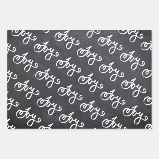 Zwart karton wit script kerst inpakpapier vel (Voorkant 3)