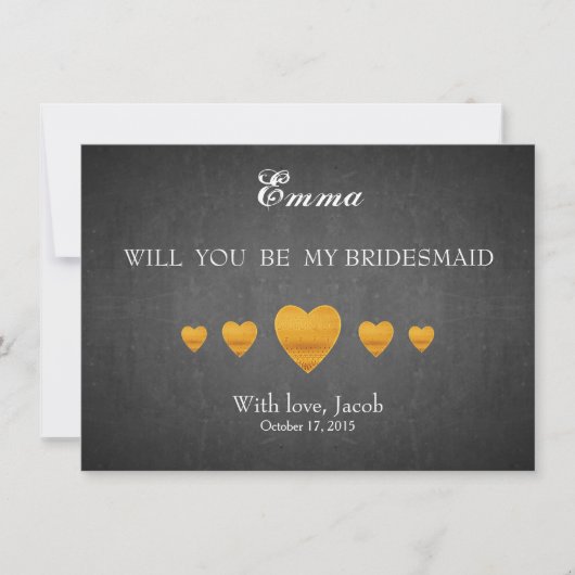 Zwart karton zal je mijn Bridesmaid zijn Kaart (Voorkant)