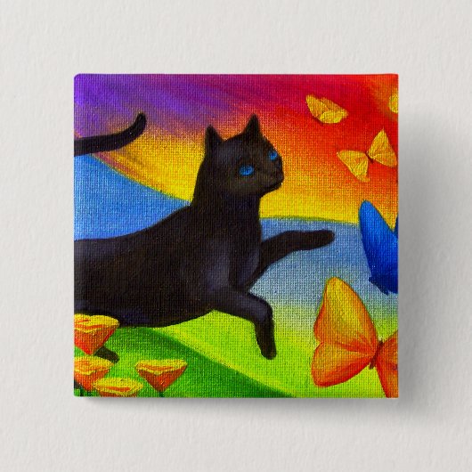 Zwart kartonnen vlinderkunst - Multi Vierkante Button 5,1 Cm (Voorkant)