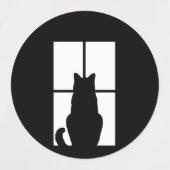 Zwart kastvenster labels (Design 2)