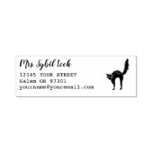 Zwart Kat Aangepaste naam Terug Adres Zelfinktende Stempel (Design)