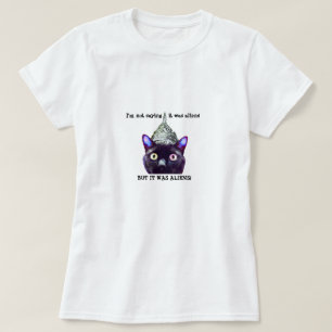 Zwart Kat Aliens t-shirt