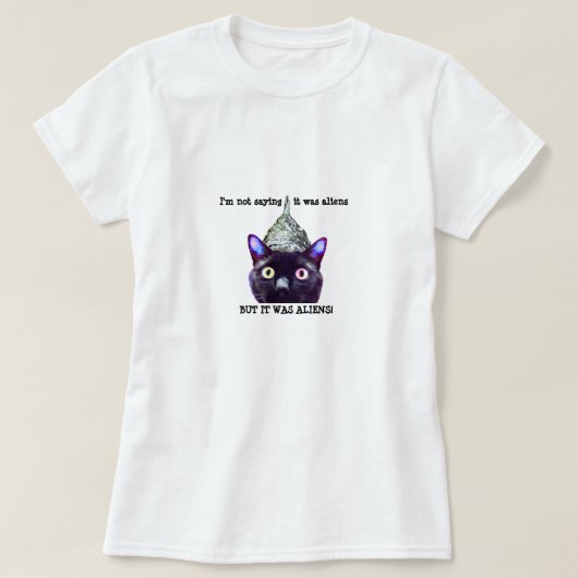 Zwart Kat Aliens t-shirt (Design voorkant)
