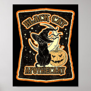 Zwart Kat Apothecary Grappig Halloween kostuum Poster