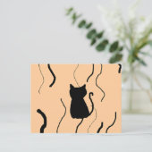 Zwart kat briefkaart (Staand voorkant)