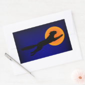 Zwart Kat  Halloween Art Rechthoekige Sticker (Envelop)