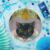  zwart kat Halloween feest Papieren Bordje (Feest)