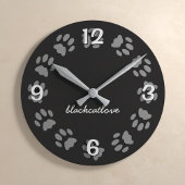 Zwart kat handschrift Afdrukken - Aangepaste wandk Ronde Klok