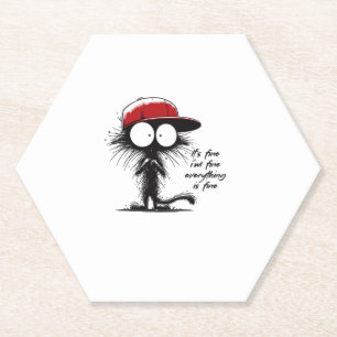 Zwart Kat Het is goed dat ik alles goed vind. Kartonnen Onderzetters