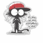 Zwart Kat Het is goed dat ik alles goed vind. Sticker (Voorkant)